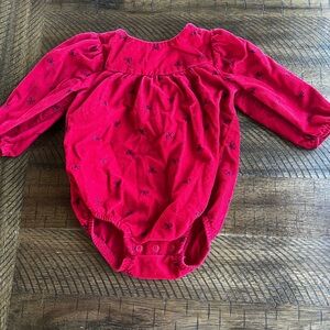Carter's Vibrant Red Baby Onesie with Bow Accents